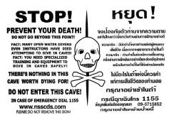 NSS approved warning sign for Thailand.